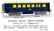 Riviera Blue Train Coach, Hornby Series (1928 HBoT).jpg