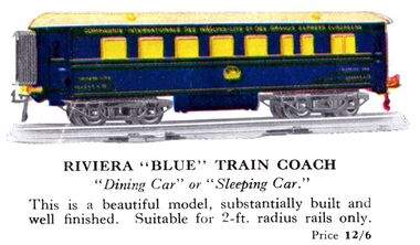 Hornby Series CIWL carriage, 1928 catalogue image