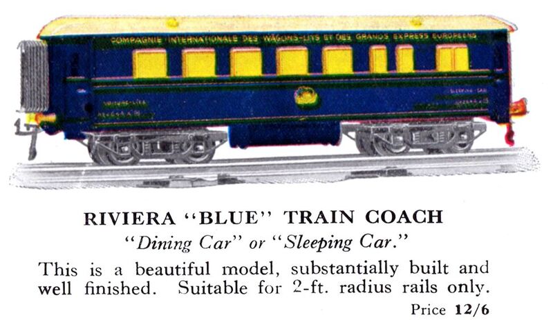 File:Riviera Blue Train Coach, Hornby Series (1928 HBoT).jpg