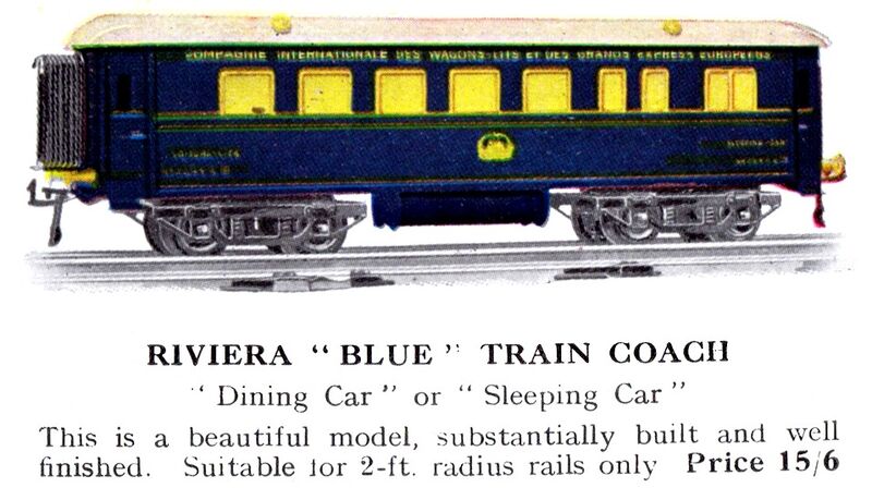 File:Riviera Blue Train Coach, Hornby Series (HBoT 1931).jpg