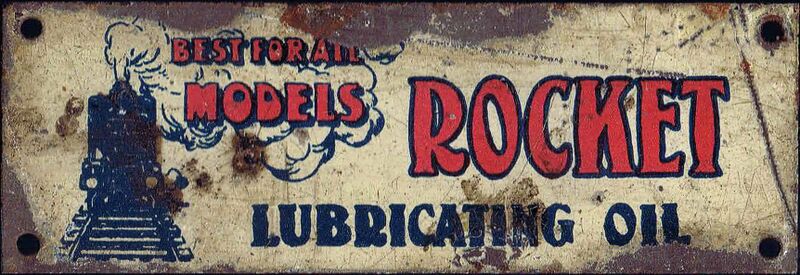 File:Rocket Lubricating Oil, tinplate sign (1930s).jpg