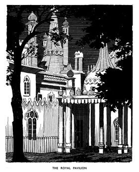 1935: "The Royal Pavilion", lineart by Arthur Watts