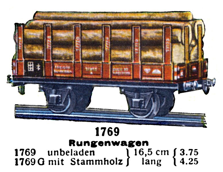File:Rungenwagen - Timber Wagon with Stanchions, Märklin 1769 (MarklinCat 1939).jpg