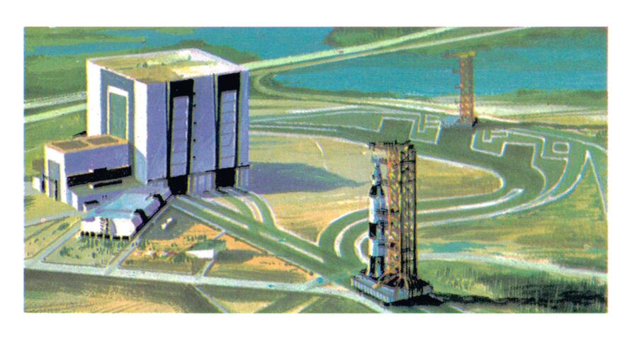Saturn V at Cape Kennedy, Card No 33 (RaceIntoSpace 1971).jpg