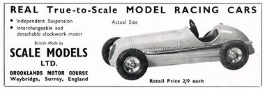 1939: Scale Models Ltd., a small model racing-car maker originally based at Brooklands