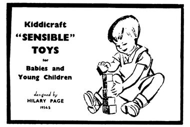 1956: Kiddicraft "Sensible Toys", designed by Hilary Page, trade advert