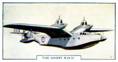 1938: Cigarette card showing the Short R.34/21 "Knuckleduster2," issued by Godrey Phillips