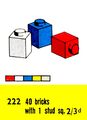Single-Stud Bricks, Lego Set 222 (LegoCat ~1960).jpg