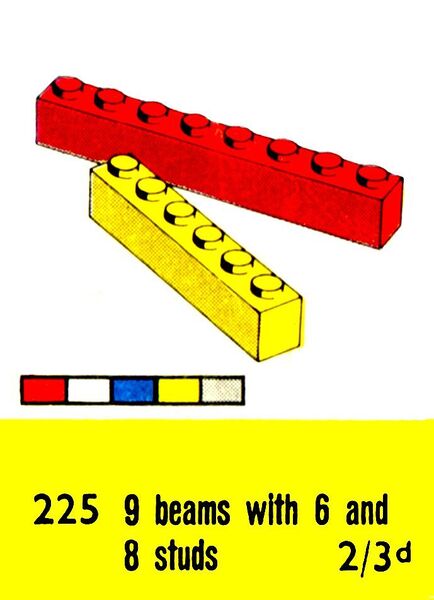 File:Six-Stud and Eight-Stud Beams, Lego Set 225 (LegoCat ~1960).jpg