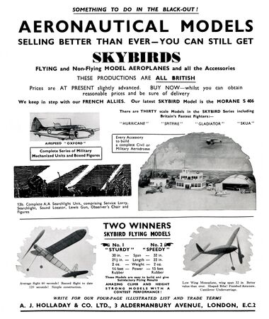1939: "You can still get SKYBIRDS"
