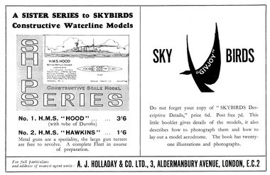 "Skybirds Descriptive Details" booklet