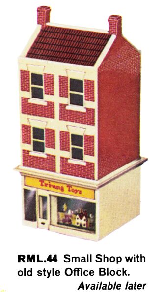 File:Small Shop with old-style Office Block, Model-Land RML44 (TriangRailways 1964).jpg