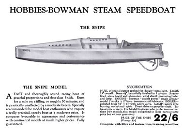 ~1931: Snipe, Bowman Book of Steam Models