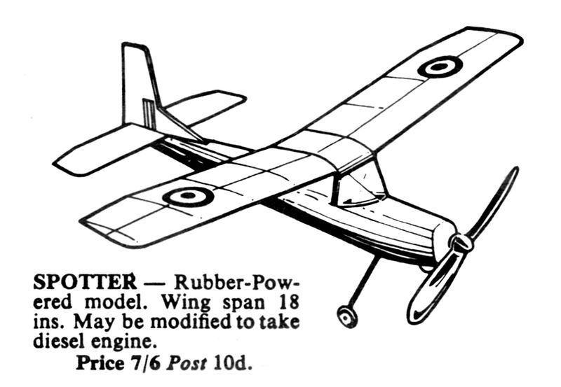File:Spotter, rubber band powered model aircraft, Jasco (Hobbies 1966).jpg