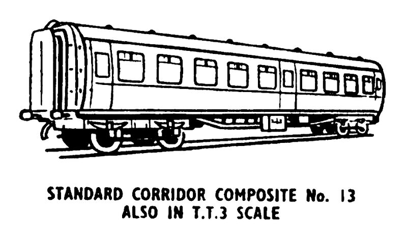 File:Standard Corridor Composite carriage, lineart (Kitmaster No13).jpg