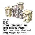 Stone Cornerpost and Iron Fencing Packet, Britains Floral Garden 2587 (Britains 1966).jpg