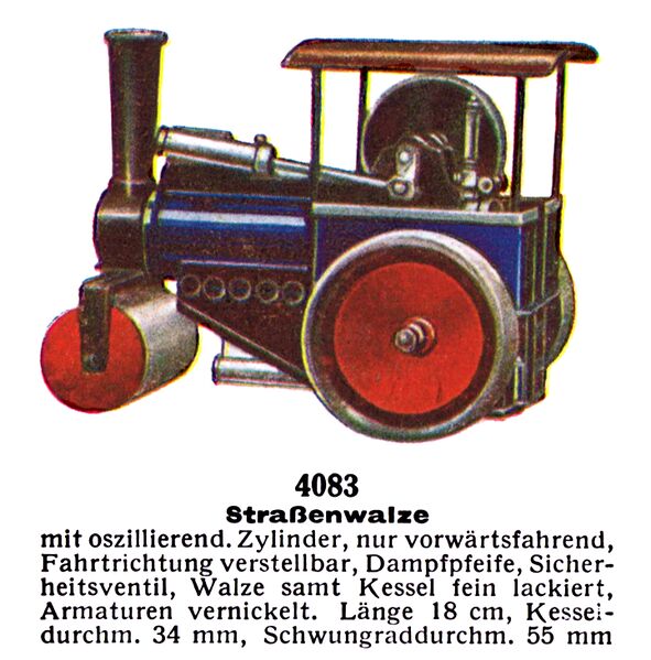 File:Strassenwalze - Steamroller, live steam, Märklin 4083 (MarklinCat 1931).jpg
