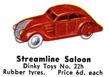 Dinky 22h Streamlined saloon, 1935 catalogue