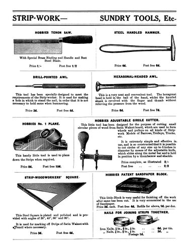 1916: Strip-Work Sundry Tools