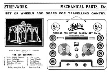 1916: Strip-Work Set of Wheels and Gears for Travelling Gantry
