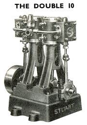 Stuart "D10" / "Double Ten" vertical two-cylinder stationary steam engine
