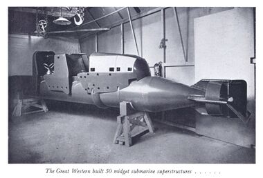 1940s: Mini-submarine body manufactured by the GWR during World War Two