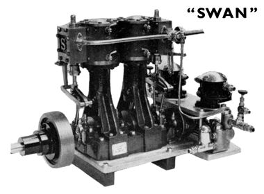 Swan two-cylinder marine engine, Stuart Turner