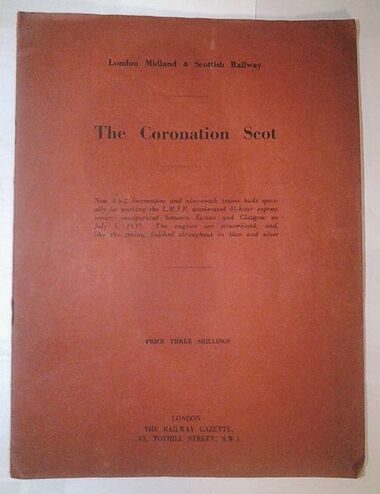 Railway Gazette "Coronation Scot" reprint, red cover