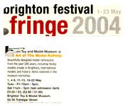 2004 "Brighton Fringe" listing for "The Art of the Model Railway", a special "Hailey Models" exhibition at the museum during May 2004