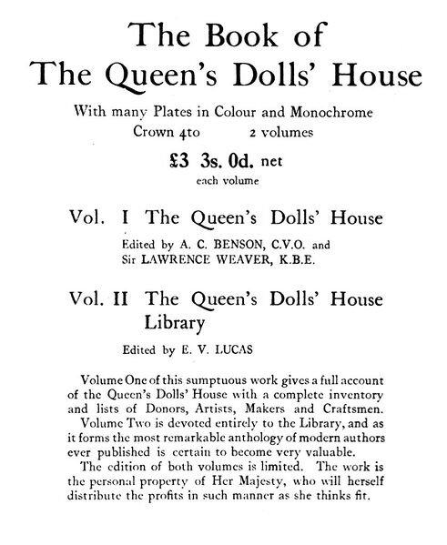 File:The Book of the Queens Dolls House, vols 1 and 2, ad (EBQDH 1924).jpg