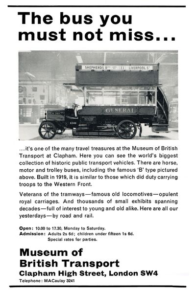 File:The Bus You Must Not Miss, Museum of British Transport, advert (HCVS-LBR 1966).jpg