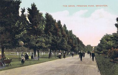 -1908: View looking southwest, cricket and bicycles, London Road Viaduct in the far distance