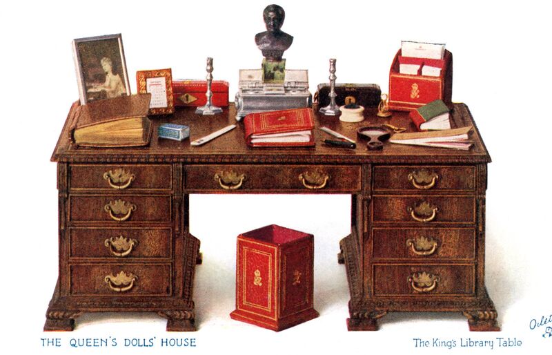 File:The Kings Library Table, The Queens Dolls House postcards (Raphael Tuck 4501-7).jpg