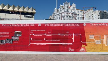2018: Poject timeline, displayed on the works temporary hoarding