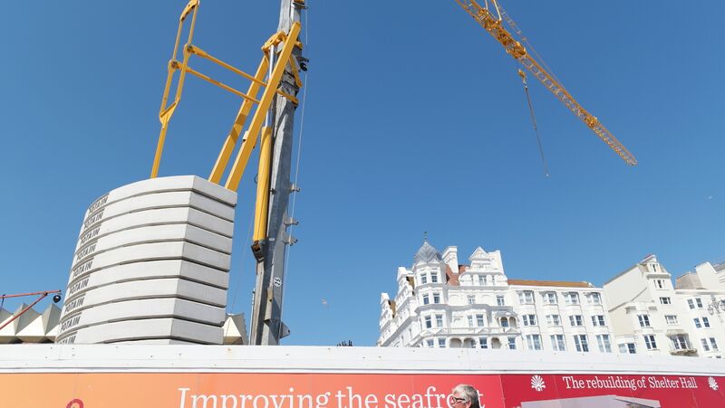 File:The Rebuilding of Shelter Hall, remote controlled crane (Brighton 2018).jpg