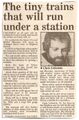 The tiny trains that will run under the station (Evening Argus 24-06-1991).jpg