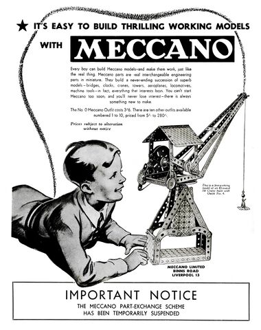 1940: "It's Easy to Build Thrilling Working Models with Meccano"