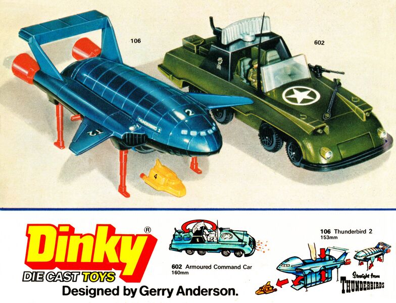 File:Thunderbird 2 and Armoured Command Car, Dinky Toys 106 602 (DinkyCat13 1977).jpg
