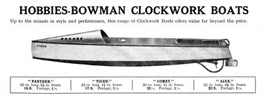 1933: Tiger clockwork boat, Hobbies Annual 1933