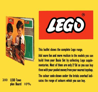 ~1964: Lego Town Plan Board 200