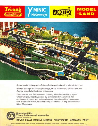 1965:Triang Railways, Minic Motorways, Arkitex and Model-Land, together