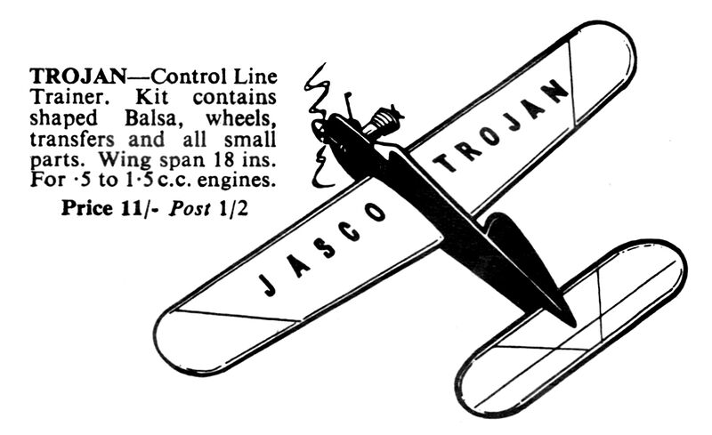 File:Trojan, control line trainer model aircraft, Jasco (Hobbies 1966).jpg