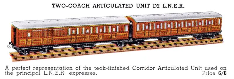 File:Two-Coach Articulated Unit, Hornby Dublo D2 (1938 Dublo brochure).jpg