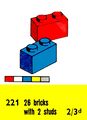 Two-Stud Bricks, Lego Set 221 (LegoCat ~1960).jpg
