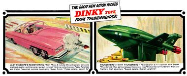1967: "Two Great New Action Packed Dinky Toys from Thunderbirds"