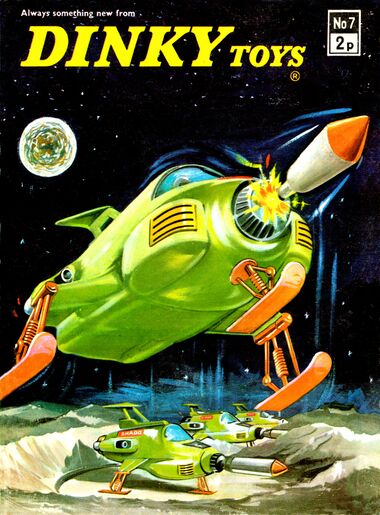 1971: UFO Lunar Interceptor, featured on the cover of Dinky Toys catalogue No.7