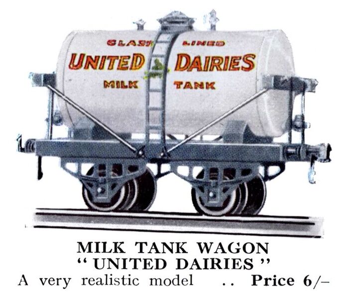 File:United Dairies Milk Tank Wagon, Hornby Series (HBoT 1930).jpg