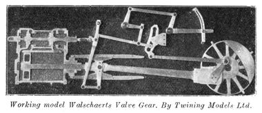 Working model of a set of Walschaerts Valve Gear, Twining Models