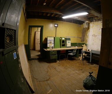 Abandoned wartime offices in the Goods Tunnel
