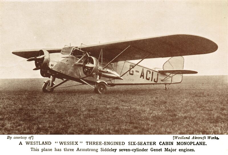 File:Westland Wessex cabin monoplane G-ACIJ (WBoA 8ed 1934).jpg